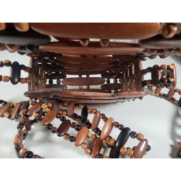 Costa Rican Wood Purse Exotic Rainforest Wood Handmade Shoulder Bag Vintage - Picture 5 of 7